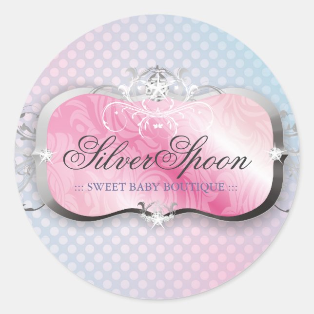 311 Silver Spoon Baby Boutique Classic Round Sticker (Front)