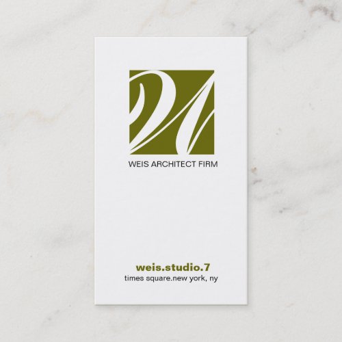 311_SIMPLY SQUARE MONOGRAM SAGE GREEN BUSINESS CARD