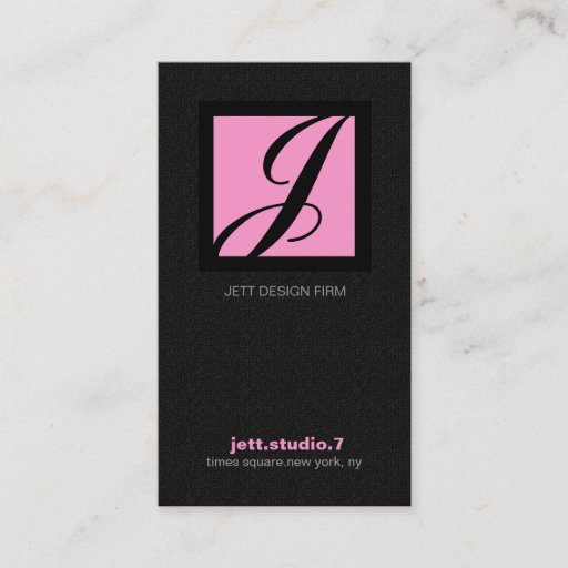 Customizable 311-SIMPLY SQUARE MONOGRAM TEXTURE-PINK BUSINESS CARDS