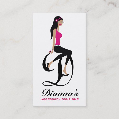 311-Sittin' Pretty Monogram | Initial Business Cards