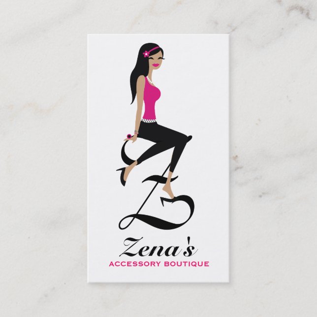 311-Sittin' Pretty Monogram | Initial Business Card (Front)
