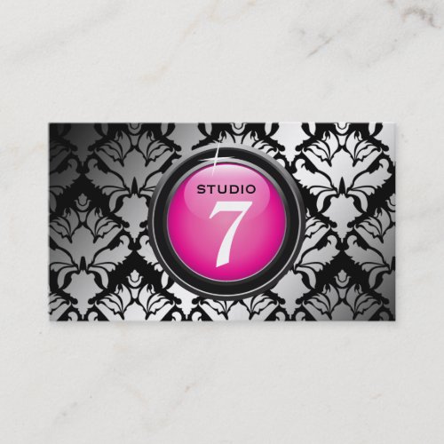 311-Sleek "Button" Hot Pink Business Card