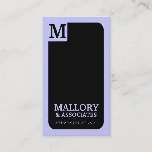 311-Sleek Corporate Monogram | Law Metallic Card Business Card