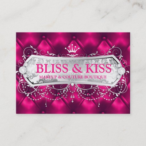 Customizable 311 Snow Bliss Blush Tuft Metallic Business Card
