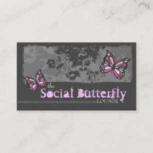 311 SOCIAL BUTTERFLY PINK BUSINESS CARD