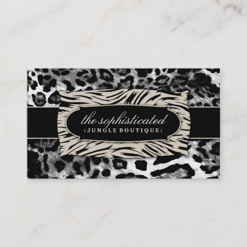 311 Sophisticated Jungle Black Leopard Business Card
