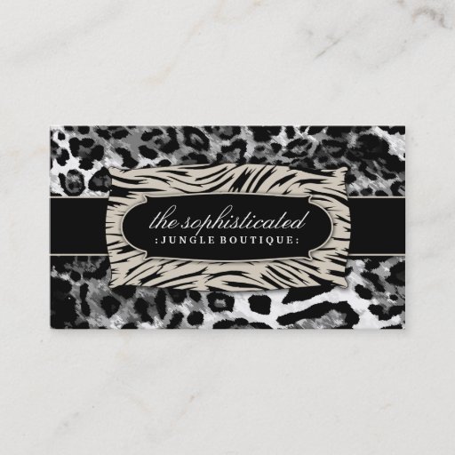 Customizable 311 Sophisticated Jungle Black Leopard Business Card