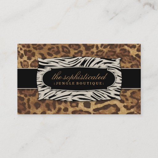 Customizable 311 Sophisticated Jungle Leopard 2 Business Card Templates