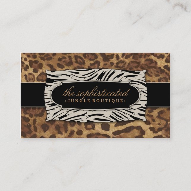 311 Sophisticated Jungle Leopard 2 Business Card (Front)