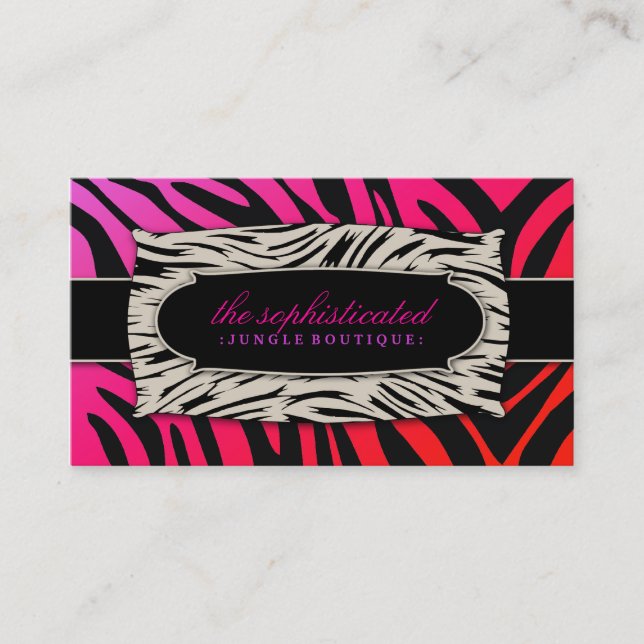 311 Sophisticated Jungle Purple Punch Business Card (Front)