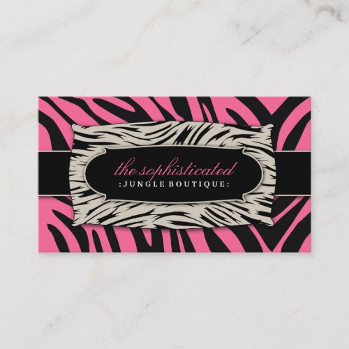 311 Sophisticated Jungle Rose Pink Business Card