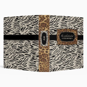311-Sophisticated Jungle Zebra 3 Ring Binder