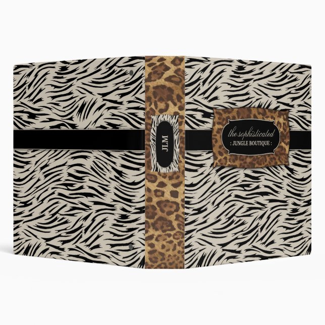 311-Sophisticated Jungle Zebra 3 Ring Binder (Background)