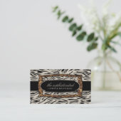 311 Sophisticated Jungle Zebra Business Card (Standing Front)