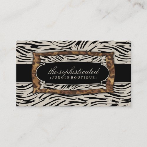 311 Sophisticated Jungle Zebra Business Card Template
