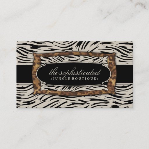 Customizable 311 Sophisticated Jungle Zebra Business Card Template