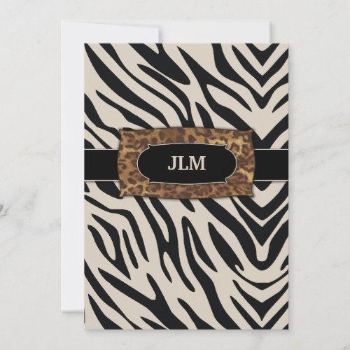 311-Sophisticated Jungle Zebra Custom Invite