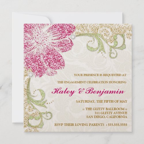 311 Sparkle Garden Metallic Invitation