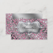 311 Sparkle Jewelry Zebra Classy Pink Leopard Business Card (Front/Back)