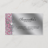 311 Sparkle Jewelry Zebra Classy Pink Leopard Business Card (Back)