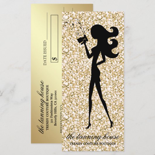 311 Spray Tan Fashionista Silhouette Gold Sparkle (Front/Back)