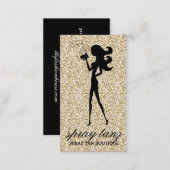 311 Spray Tan Fashionista Silhouette Gold Sparkle Business Card (Front/Back)