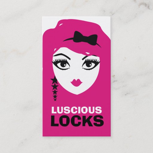 Customizable 311 Star Face Deux Pink Hair Appointment Card Business Card