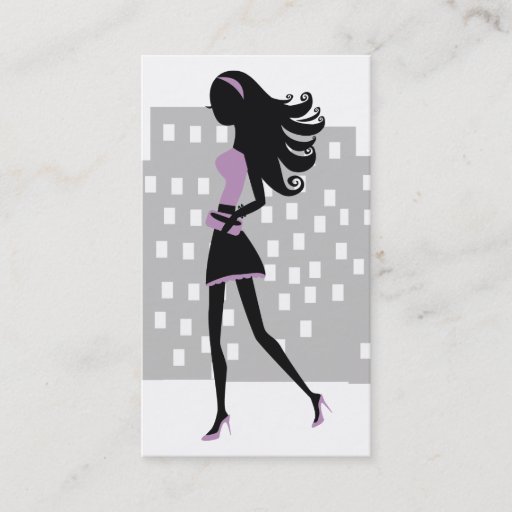 Customizable 311-Stylish City Girl | Sizzling Lilac Business Cards
