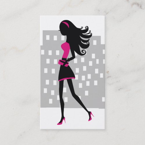 311 Stylish City Girl | Sizzling Pink Business Card Templates