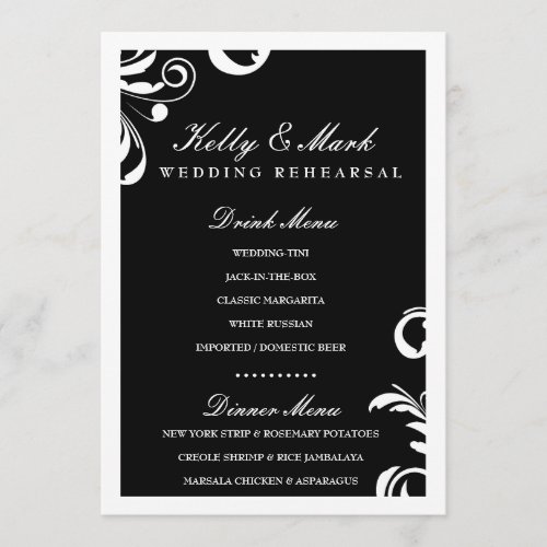 311-Swanky Swirl Dinner / Drink Menu Black