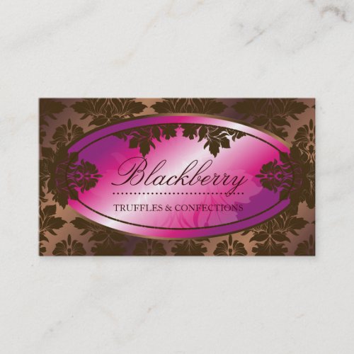 311-Sweet Blackberry ChocolateTruffle Damask Business Cards
