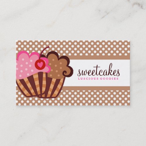 311 Sweet Cakes Cupcake Brown Business Cards