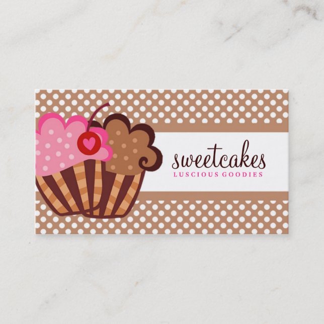 311 Sweet Cakes Cupcake Brown Business Card (Front)