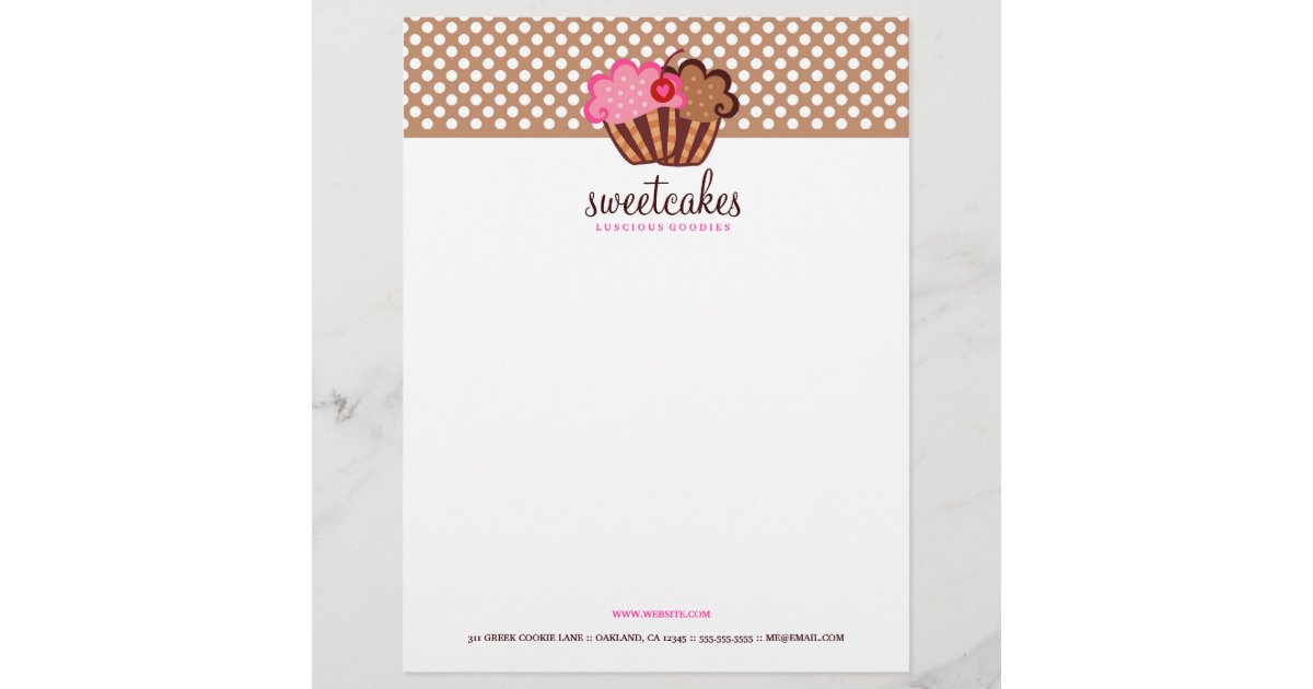 311Sweet Cakes Cupcake Letterhead Zazzle