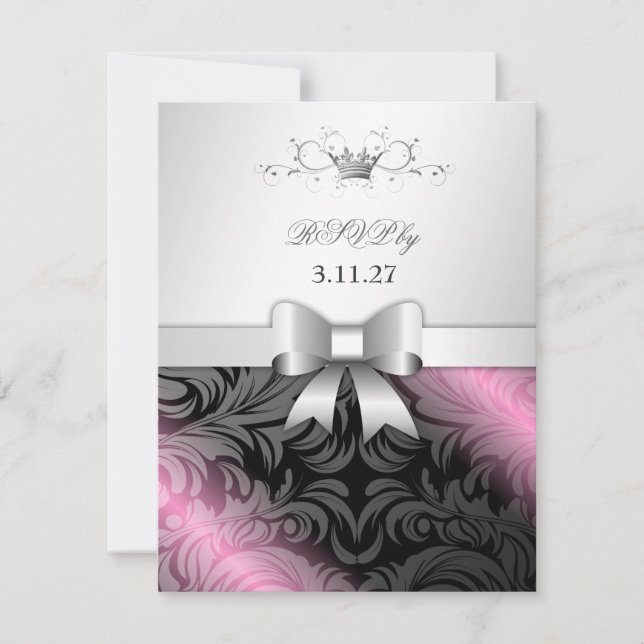 311-Sweet Molasses | Bow Sweet 16 RSVP Card (Front)