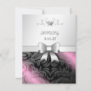 311-Sweet Molasses Bow Sweet 16 RSVP Card