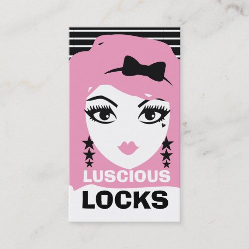 311 Sweet Pink Punk  Stripes Appointment Card Business Cards