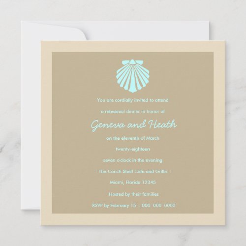 311-Sweet Shell Robin's Egg Beige Invitation