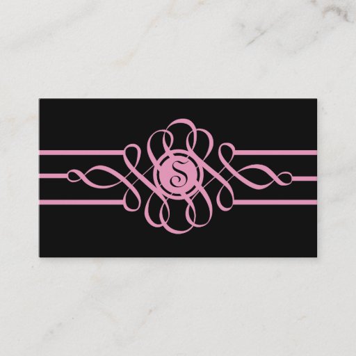 Customizable 311-Sweet Tooth Pink Swirl | Black Business Card Templates
