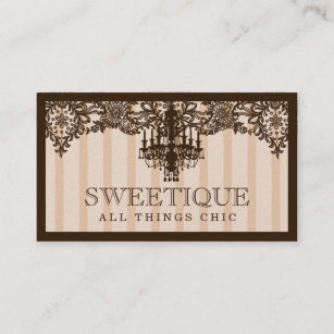 311 Sweetique Brown Cream & Espresso Chandelier Business Card