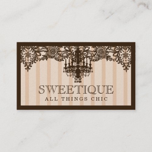 311 Sweetique Brown Cream  Espresso Chandelier Business Card