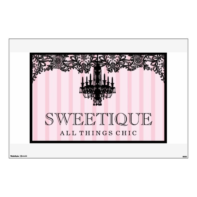 311 Sweetique Pink Stripes Wall Decal (Front)
