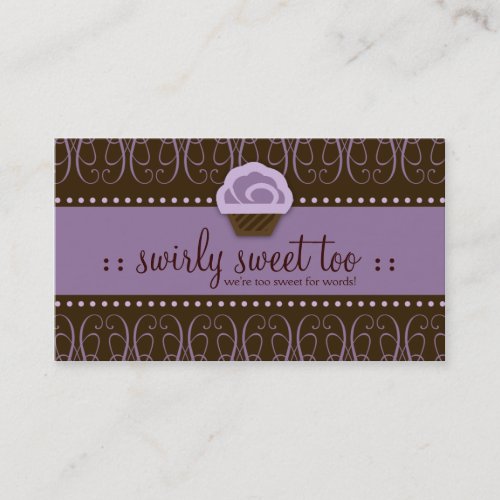 311 Swirly Sweet Purple Chocolate Business Card Template