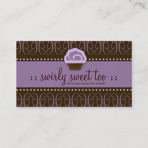 Customizable 311 Swirly Sweet Purple Chocolate Business Card Template