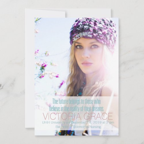 311 Teal The Future Belongs to Those Graduation Announcement