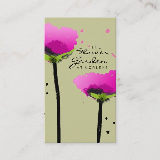 Customizable 311 THE FLOWER GARDEN EXCLUSIVE SAGE GREEN BUSINESS CARDS