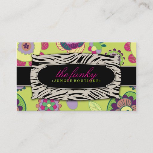 Customizable 311-The Funky Jungle | Lime Flowers Business Cards
