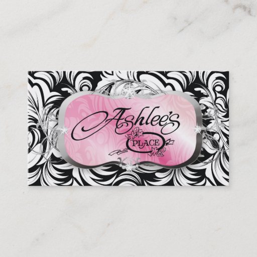 Customizable 311-The Lavish Pink Plate | Black Business Cards