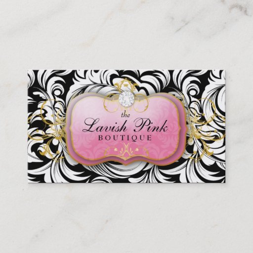 Customizable 311-The Lavish Pink Plate | Diamond Business Card Templates