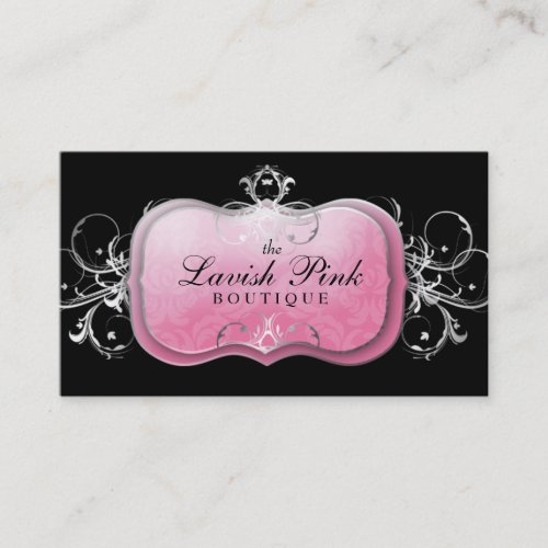 311 The Lavish Pink Plate Silver Business Card Templates